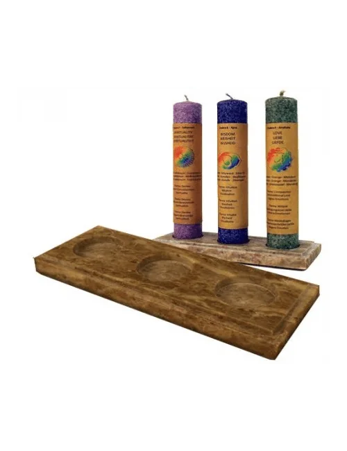 Kerzenständer - Speckstein - für 3 Kerzen á 4cm - ca. 7,5 x 20 cm