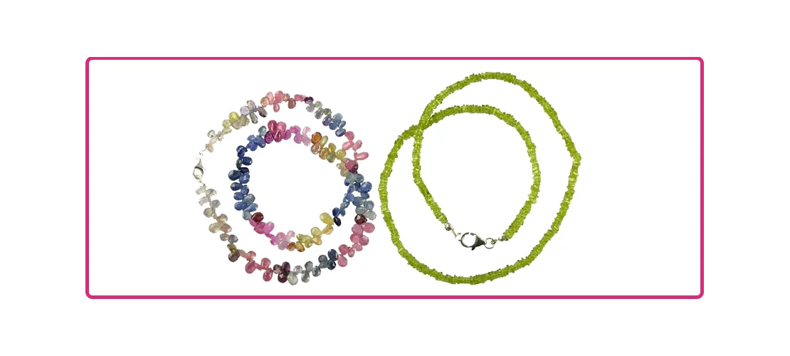 Halsketten & Colliers - mit Steinen, Änhänger usw.